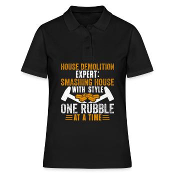 Lustige Demo - Frauen Polo Shirt - Schwarz - Vorne - Ailine (174cm)