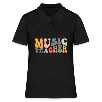Groovy Music Teacher Leçons de musicien - Polo Femme - noir - Devant - Ailine (174cm)