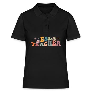 Groovy Esl Professeur d’anglais langue seconde - Polo Femme - noir - Devant - Ailine (174cm)