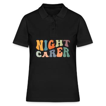 Groovy Night Carer Night Shift Infirmière gériatrique - Polo Femme - noir - Devant - Ailine (174cm)