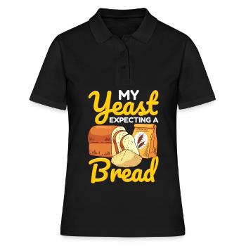 Lustiger Brotbacken-Bäcker - Frauen Polo Shirt - Schwarz - Vorne - Ailine (174cm)