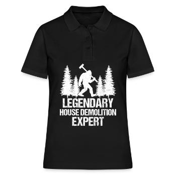 Lustiger Abriss-Sasquatch - Frauen Polo Shirt - Schwarz - Vorne - Ailine (174cm)