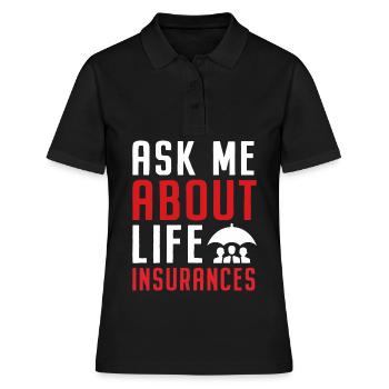 Funny Agent Broker - Frauen Polo Shirt - Schwarz - Vorne - Ailine (174cm)