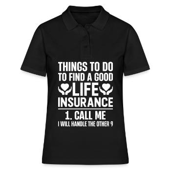 Funny Agent Broker - Frauen Polo Shirt - Schwarz - Vorne - Ailine (174cm)