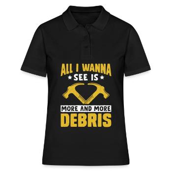 Lustiger Tag des Hausabrisses - Frauen Polo Shirt - Schwarz - Vorne - Ailine (174cm)