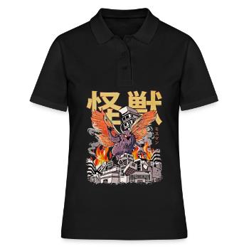 Kaiju Mothman Crypte de monstres d’anime japonais - Polo Femme - noir - Devant - Ailine (174cm)