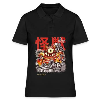 Kaiju Bacon Japanische Anime Monster Augapfel - Frauen Polo Shirt - Schwarz - Vorne - Ailine (174cm)