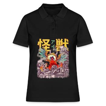 Kaiju Fliegender Augapfel Japanisches Anime-Monste - Frauen Polo Shirt - Schwarz - Vorne - Ailine (174cm)