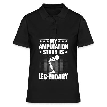 Amputierter Patient Beinprothese - Frauen Polo Shirt - Schwarz - Vorne - Ailine (174cm)
