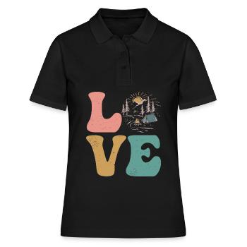 Camper Camp Camping LOVE - Polo Femme - noir - Devant - Ailine (174cm)