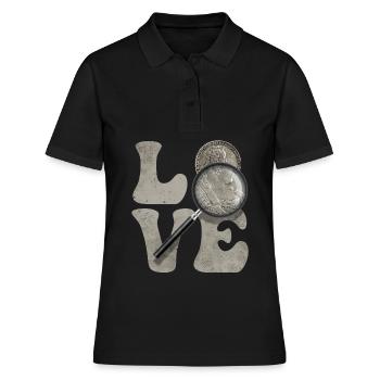 Coin Collecting Coin Collector Coin Lore LOVE - Polo Femme - noir - Devant - Ailine (174cm)
