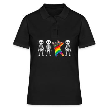 Pelziges Fandom Fursona Pelzanzug LGBTQ Regenbogen - Frauen Polo Shirt - Schwarz - Vorne - Ailine (174cm)