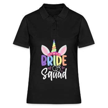 Wedding Bridal Shower Bachelorette Party - Women's Polo Shirt - black - Front - Ailine (174cm)