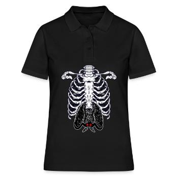 Mothman Skelett Kryptide Kryptozoologie - Frauen Polo Shirt - Schwarz - Vorne - Ailine (174cm)