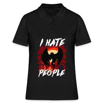 Mothman Kryptide Kryptozoologie - Frauen Polo Shirt - Schwarz - Vorne - Ailine (174cm)