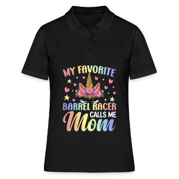 Rennpferde Reiten - Frauen Polo Shirt - Schwarz - Vorne - Ailine (174cm)