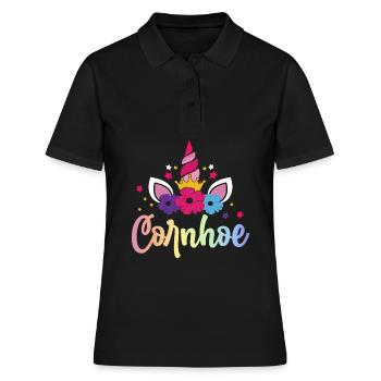 Cornhole Joueur Trou de maïs - Polo Femme - noir - Devant - Ailine (174cm)