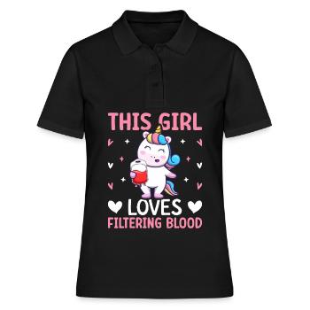 Technicienne en dialyse Girl Tech - Polo Femme - noir - Devant - Ailine (174cm)