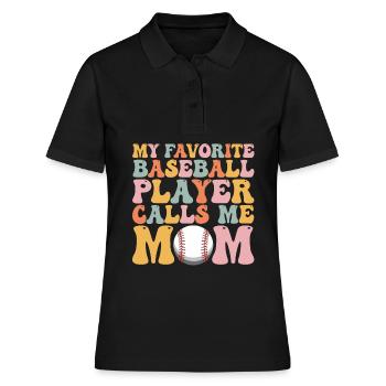 Groovy Mommy - Frauen Polo Shirt - Schwarz - Vorne - Ailine (174cm)