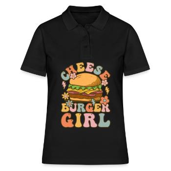 Groovy Hamburger - Frauen Polo Shirt - Schwarz - Vorne - Ailine (174cm)