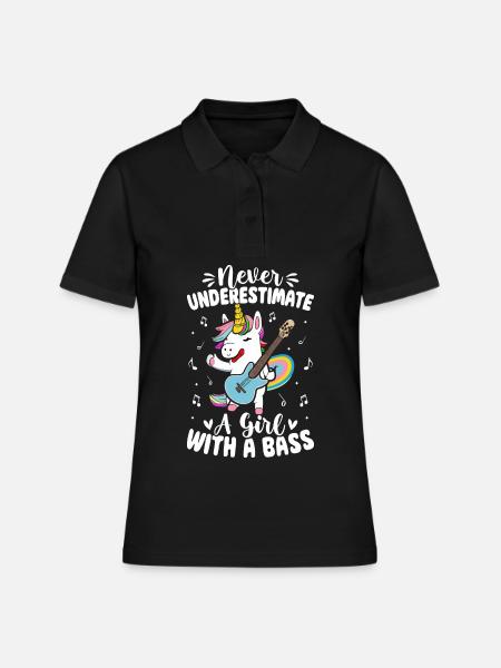 Bass Girl Female Bass Player - Women's Polo Shirt - black