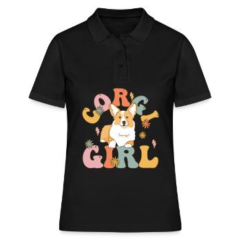 Groovy Hundeliebhaberin - Frauen Polo Shirt - Schwarz - Vorne - Ailine (174cm)