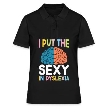 Drôle de conscience de la dyslexie Dyslexique - Polo Femme - noir - Devant - Ailine (174cm)