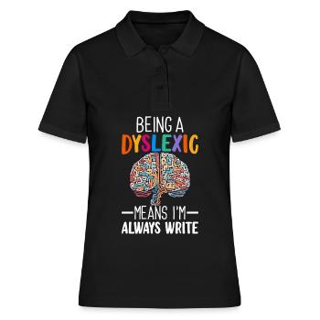 Drôle de prise de conscience de la dyslexie - Polo Femme - noir - Devant - Ailine (174cm)