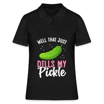 Lustiger Gurken-Südstaaten-Slang - Frauen Polo Shirt - Schwarz - Vorne - Ailine (174cm)
