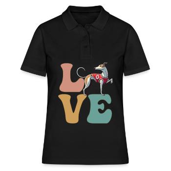 Amoureux des chiens lévriers - Polo Femme - noir - Devant - Ailine (174cm)