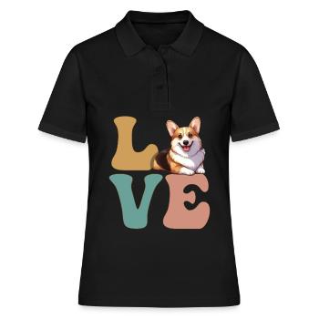 Pembroke Welsh Corgi amoureux des chiens - Polo Femme - noir - Devant - Ailine (174cm)
