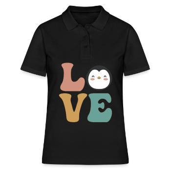 Mignon amant de pingouin - Polo Femme - noir - Devant - Ailine (174cm)