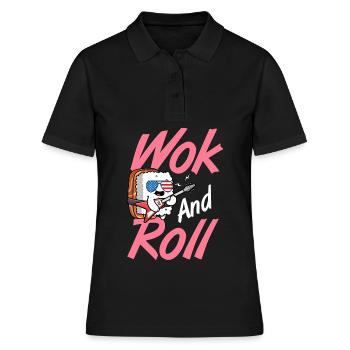 Stir Fry Noodles Chinese Cooking - Women's Polo Shirt - black - Front - Ailine (174cm)