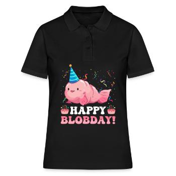 Drôle Blobfish Anniversaire Créature De La Mer - Polo Femme - noir - Devant - Ailine (174cm)