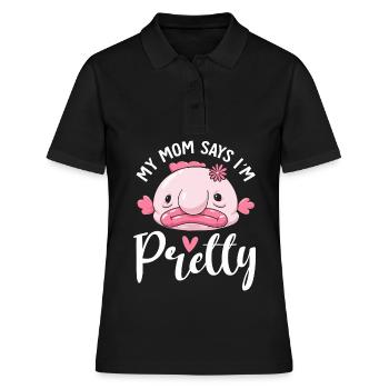 Lustiger Blobfisch Meerestier - Frauen Polo Shirt - Schwarz - Vorne - Ailine (174cm)