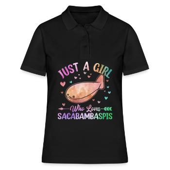 Fisch Meme - Frauen Polo Shirt - Schwarz - Vorne - Ailine (174cm)