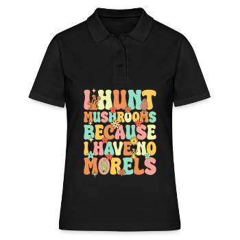 Groovy Pilzjagd - Frauen Polo Shirt - Schwarz - Vorne - Ailine (174cm)