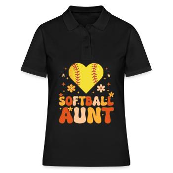 Joueur de softball groovy - Polo Femme - noir - Devant - Ailine (174cm)