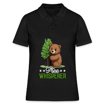 Tree Hugger Environmentalist Bear - Women's Polo Shirt - black - Front - Ailine (174cm)
