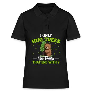 Tree Hugger Environmentalist Bear - Women's Polo Shirt - black - Front - Ailine (174cm)