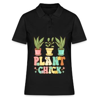 Pflanzenbasierte Ernährung Weiblich Vegetarisch Ve - Frauen Polo Shirt - Schwarz - Vorne - Ailine (174cm)