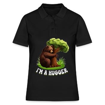 Tree Hugger Environmentalist Bear - Women's Polo Shirt - black - Front - Ailine (174cm)
