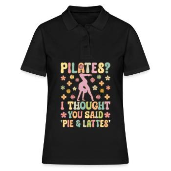 Exercice de yoga amusant - Polo Femme - noir - Devant - Ailine (174cm)