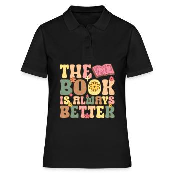 Groovy Book Reader - Women's Polo Shirt - black - Front - Ailine (174cm)