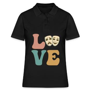 AMOUR, Théâtre, Drame, Comédie, Théâtre de mascarade - Polo Femme - noir - Devant - Ailine (174cm)