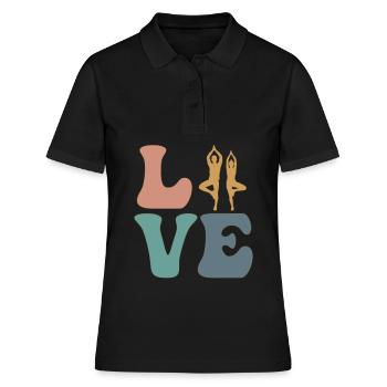 AMOUR Yoga Yogi - Polo Femme - noir - Devant - Ailine (174cm)