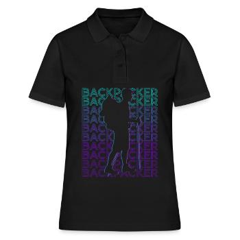Backpacker Randonnée Randonnée Camping Rétro - Polo Femme - noir - Devant - Ailine (174cm)