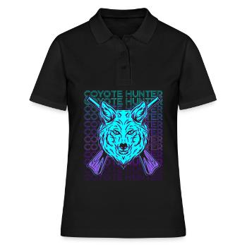 Chasse au coyote Chasseur de coyote rétro - Polo Femme - noir - Devant - Ailine (174cm)