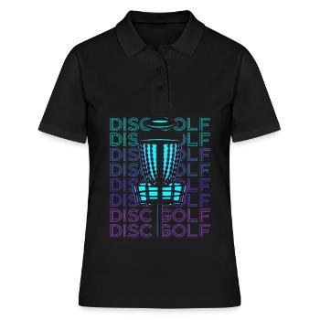 Disc-Golf Disc-Golfing Disc-Golfer Retro - Frauen Polo Shirt - Schwarz - Vorne - Ailine (174cm)