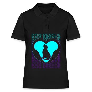 Sauvetage de chien Adoption Rétro - Polo Femme - noir - Devant - Ailine (174cm)